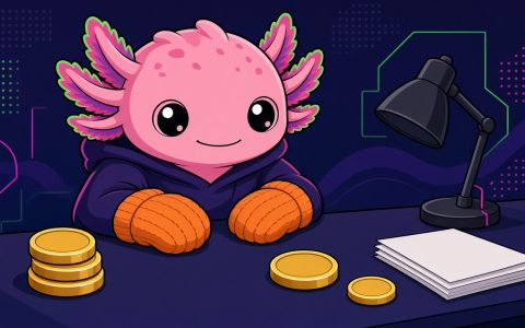 AI-generated comic illustration of an axolotl at a news desk